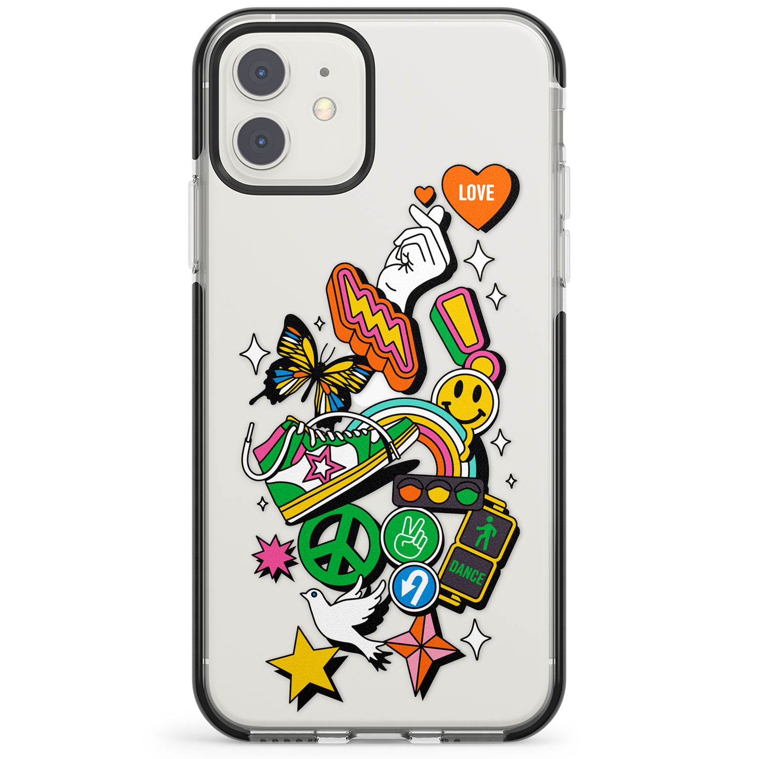 Nostalgic Sticker Collage Impact Phone Case for iPhone 11, iphone 12