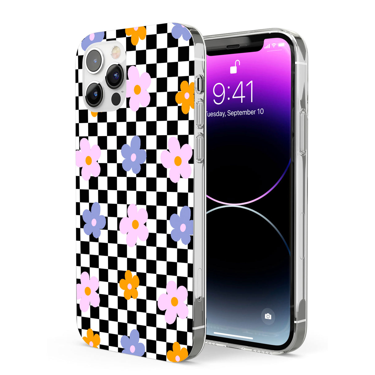 Checkered Blossom Phone Case for iPhone 12 Pro