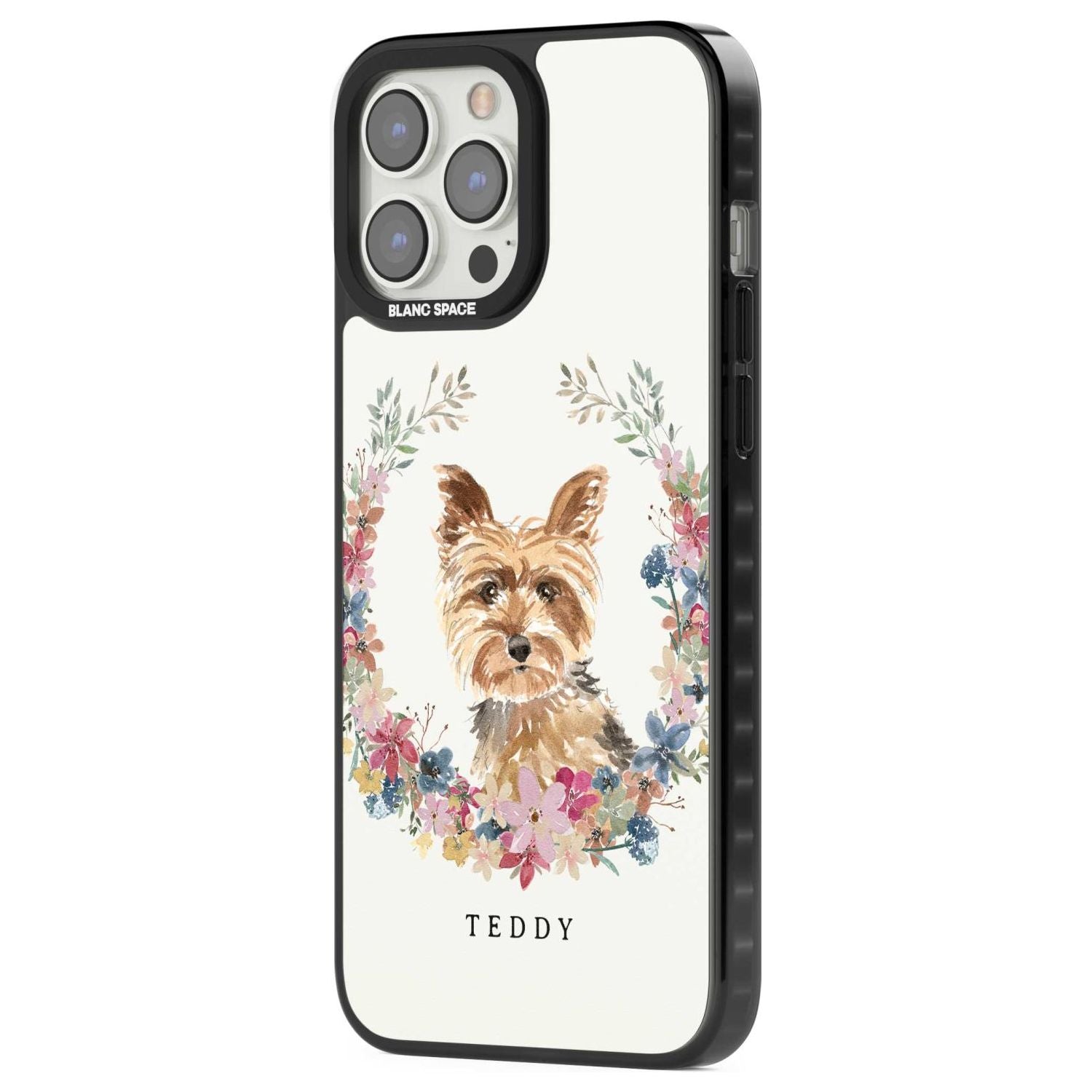 Personalised Yorkshire Terrier Floral Portrait