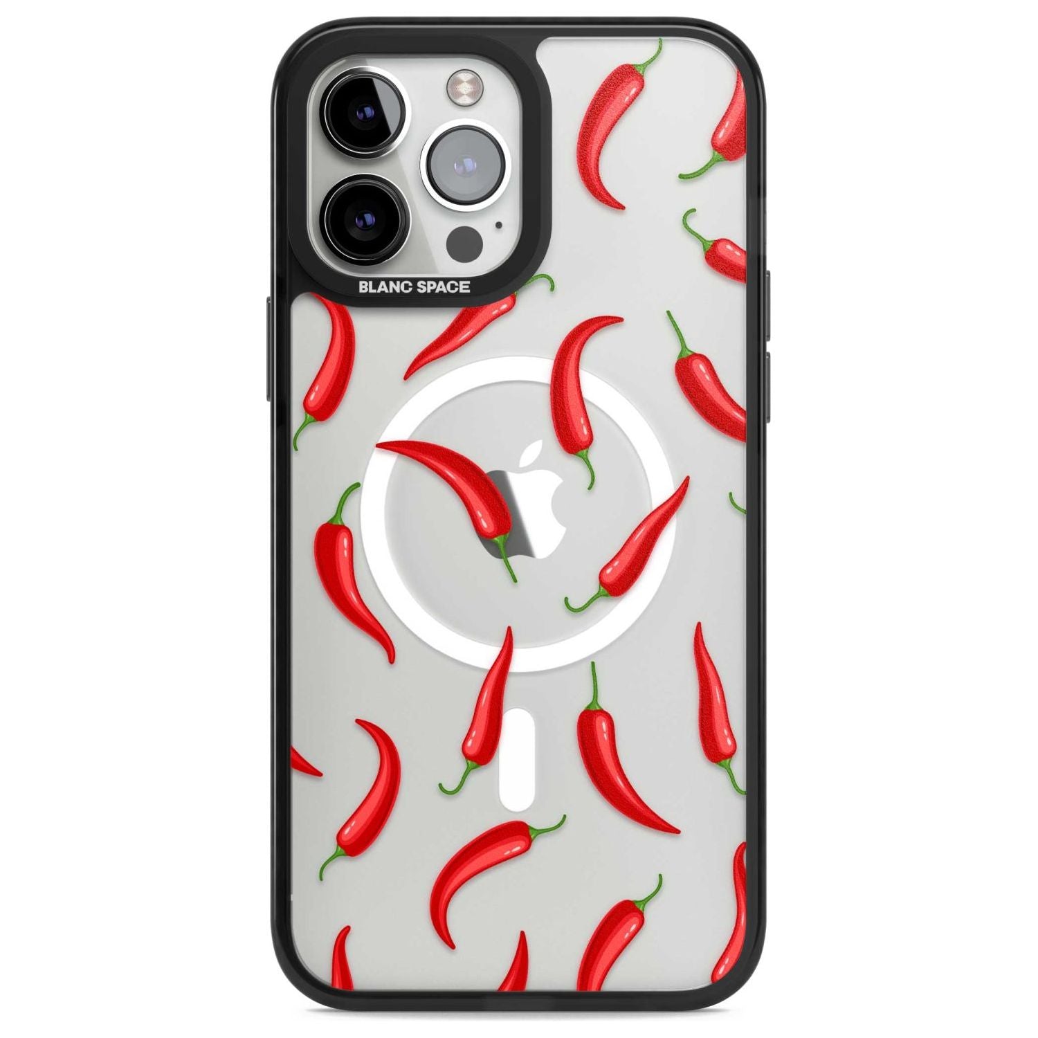 Chilli Pattern Phone Case iPhone 13 Pro Max / Magsafe Black Impact Case Blanc Space