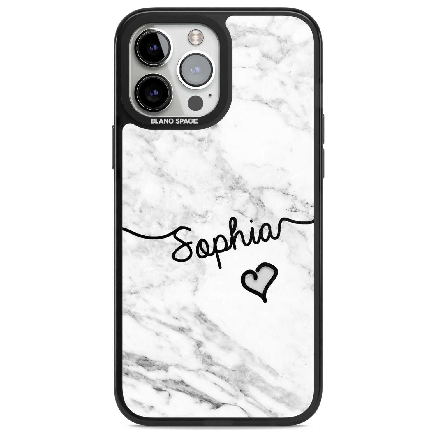 Personalised White Marble Heart