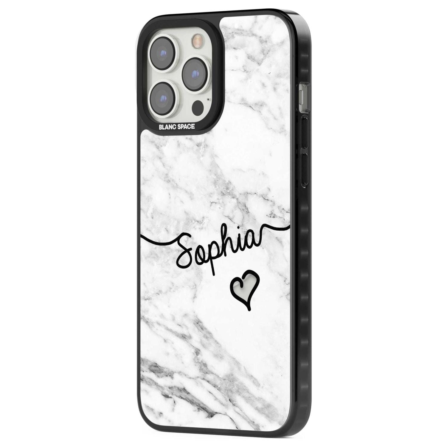 Personalised White Marble Heart