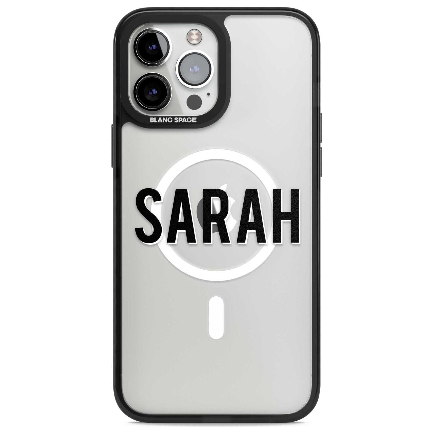 Personalised Clear Text 1A Custom Phone Case iPhone 13 Pro Max / Magsafe Black Impact Case Blanc Space