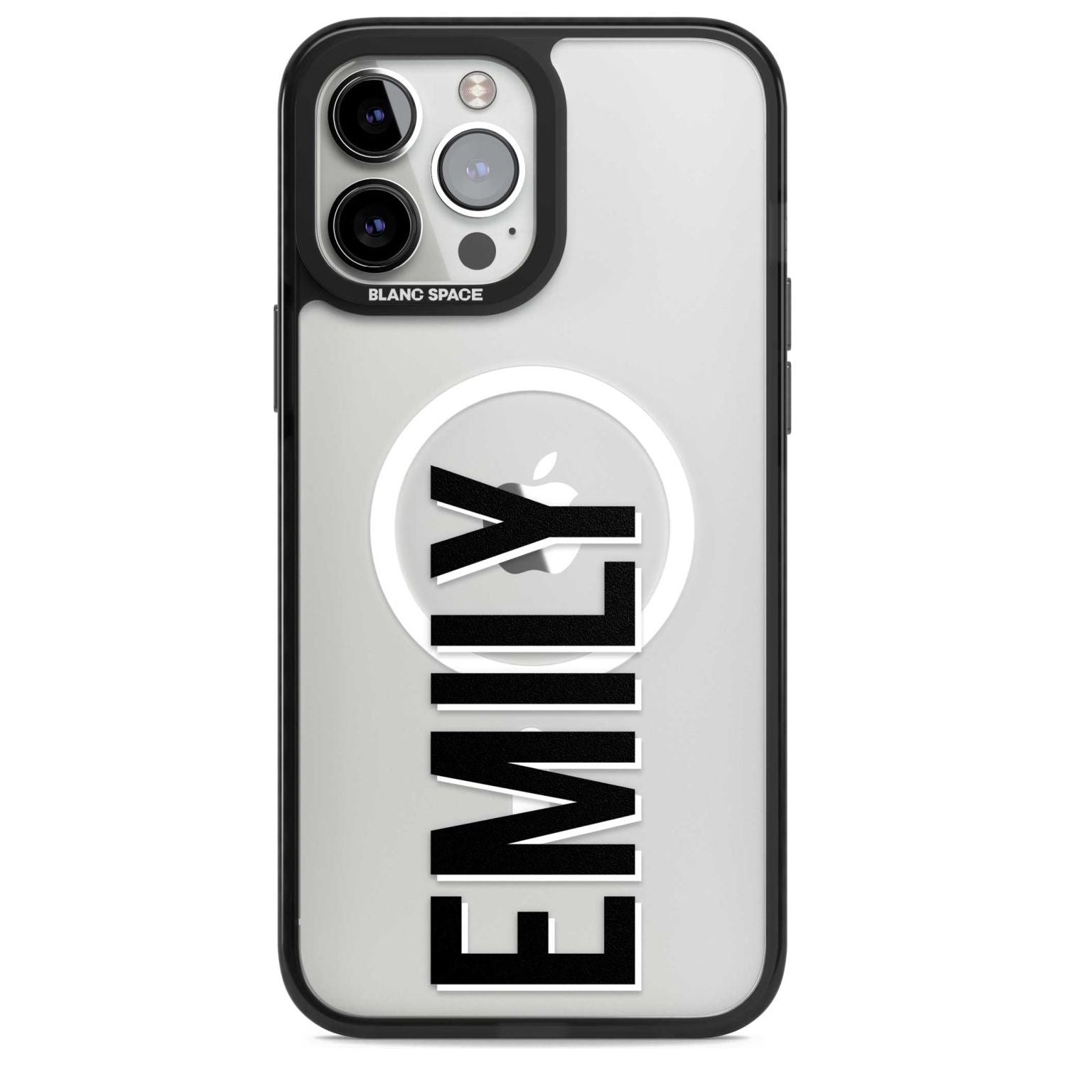 Personalised Clear Text 3A Custom Phone Case iPhone 13 Pro Max / Magsafe Black Impact Case Blanc Space