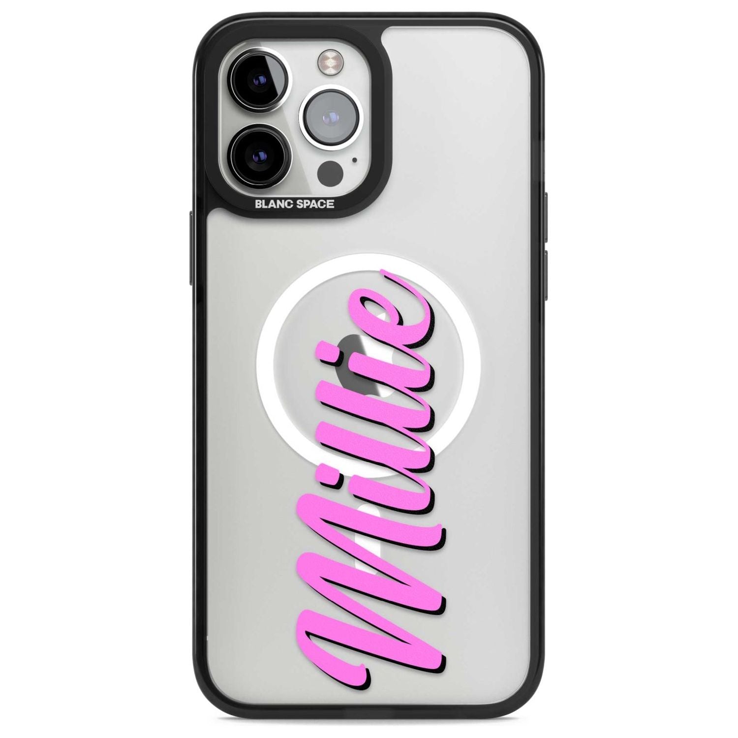 Personalised Clear Text 3C Custom Phone Case iPhone 13 Pro Max / Magsafe Black Impact Case Blanc Space