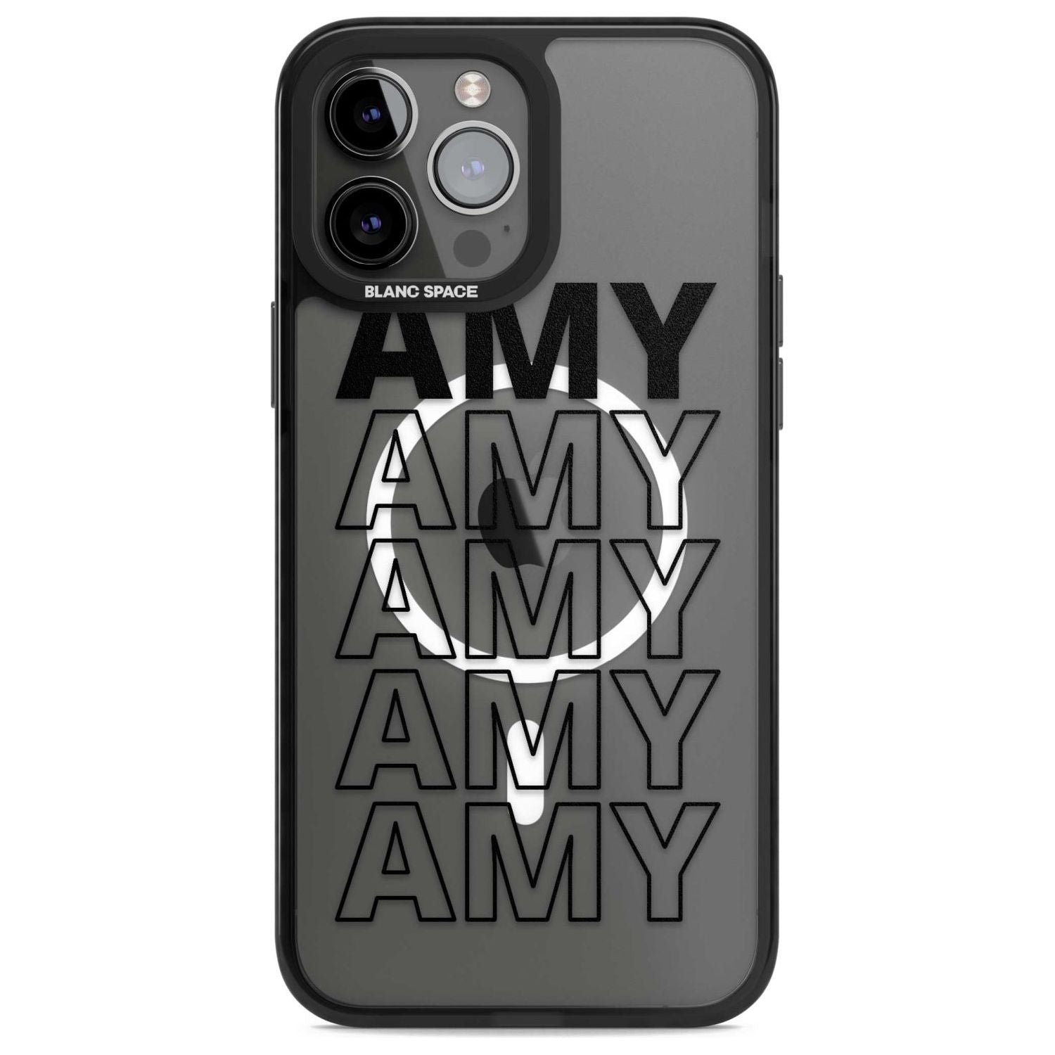 Personalised Clear Text 5E Custom Phone Case iPhone 13 Pro Max / Magsafe Black Impact Case Blanc Space