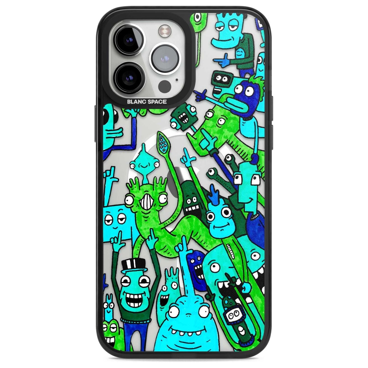 Don't Point Phone Case iPhone 13 Pro Max / Magsafe Black Impact Case Blanc Space