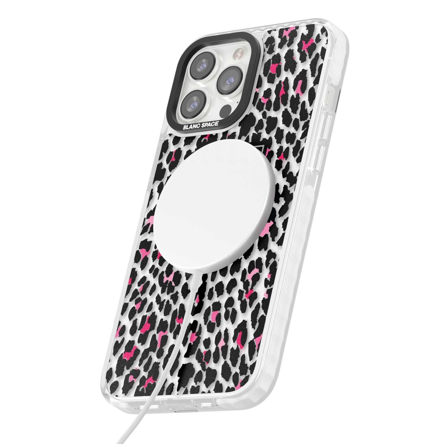 Personalised Clear Pink Leopard Monogram