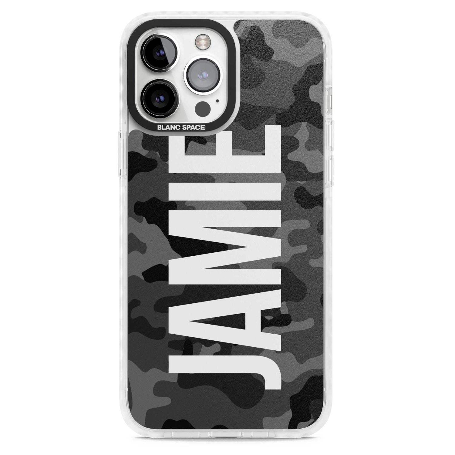 Personalised Black Camo Name Vertical