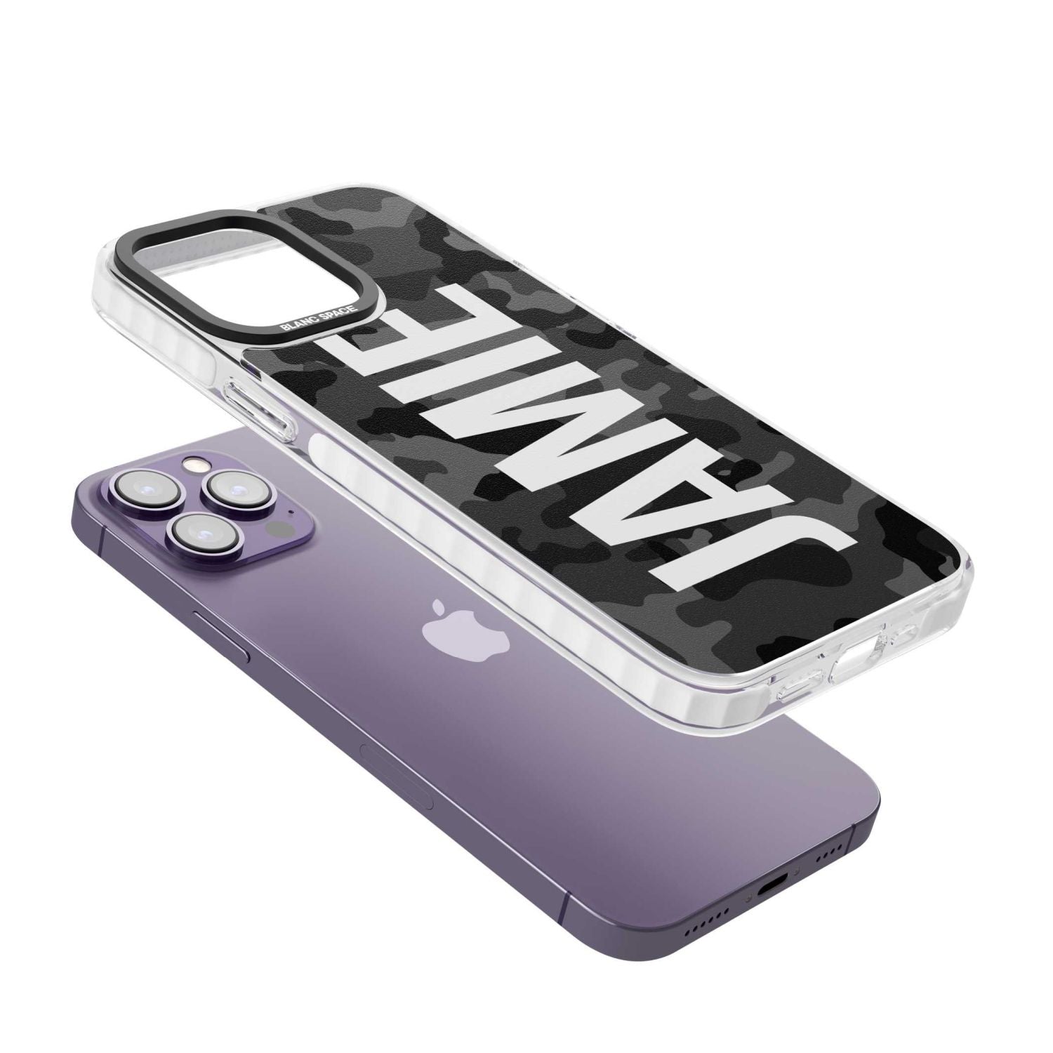 Personalised Black Camo Name Vertical