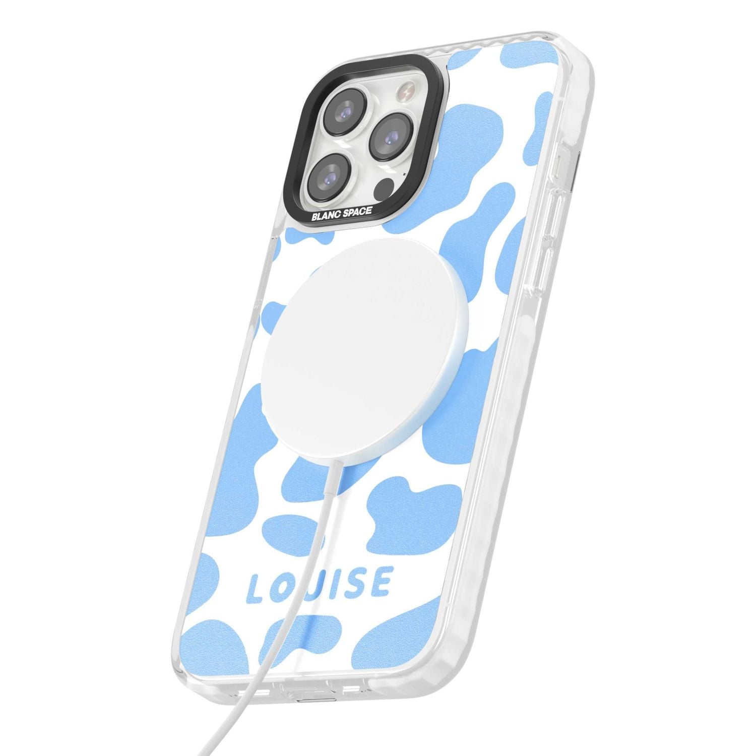 Personalised Blue And White Cow Print