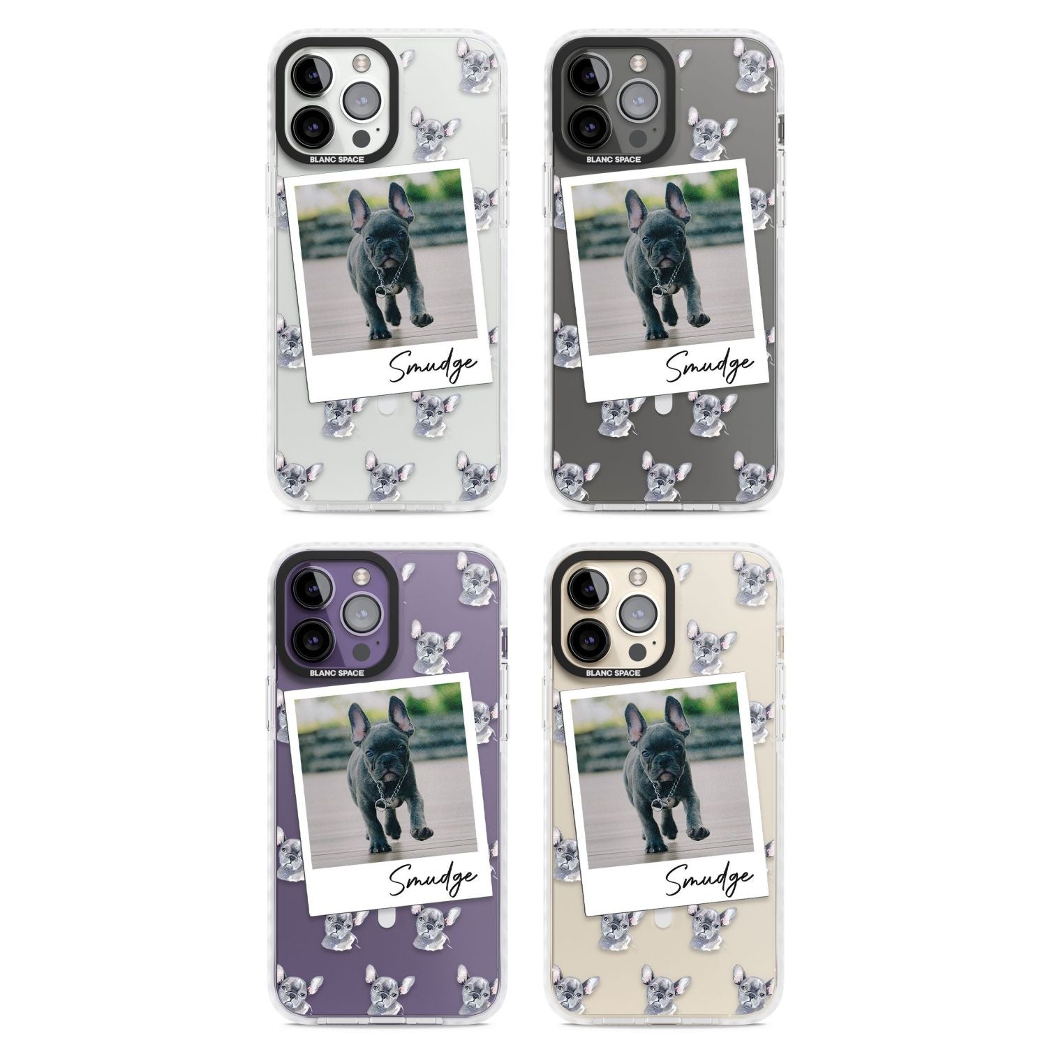 Personalised Grey French Bulldog Instant Camera Photo