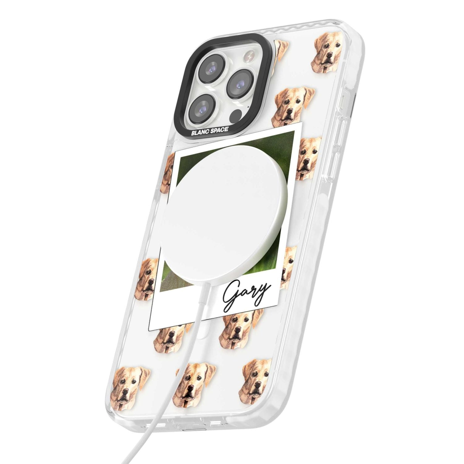 Personalised Tan Black Labrador Instant Camera Photo