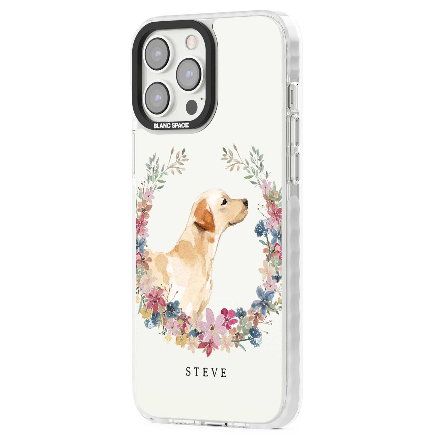 Personalised Yellow Labrador Floral Portrait