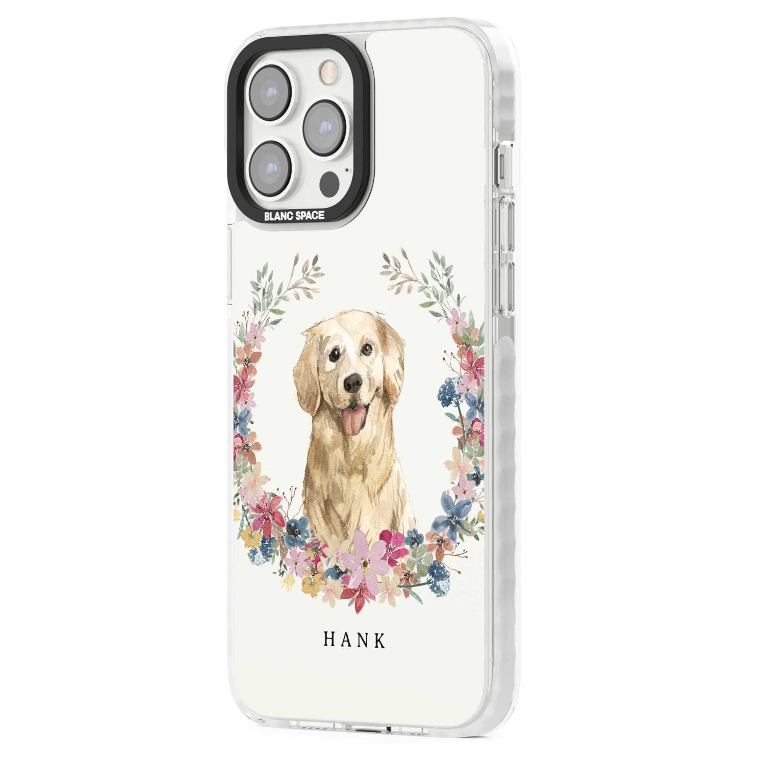 Personalised Golden Retriever Floral Portrait