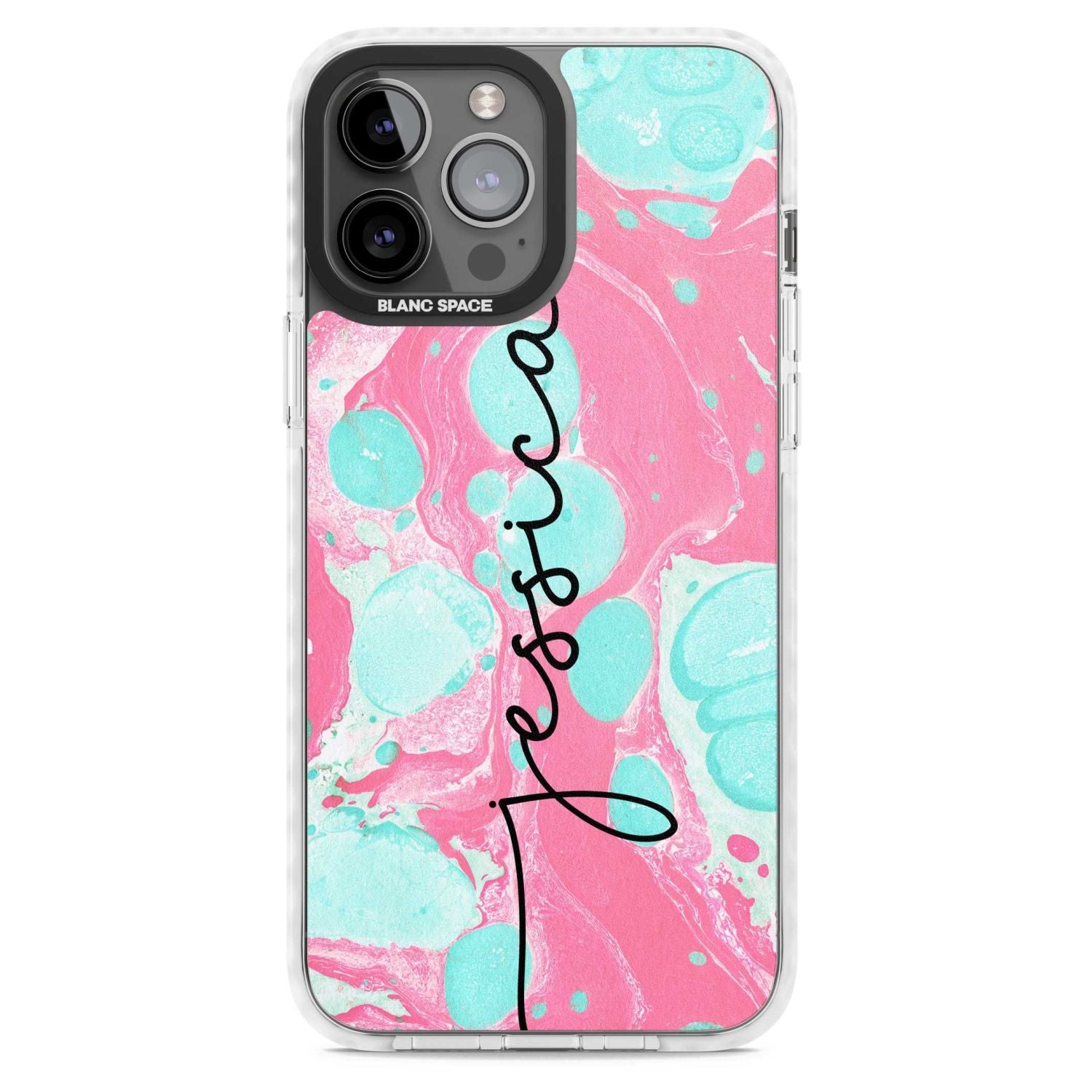 Personalised Turquoise & Pink Marbled