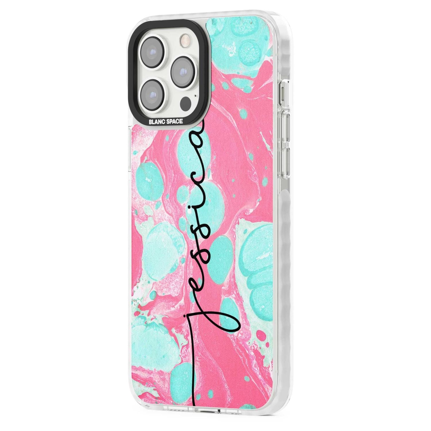 Personalised Turquoise & Pink Marbled