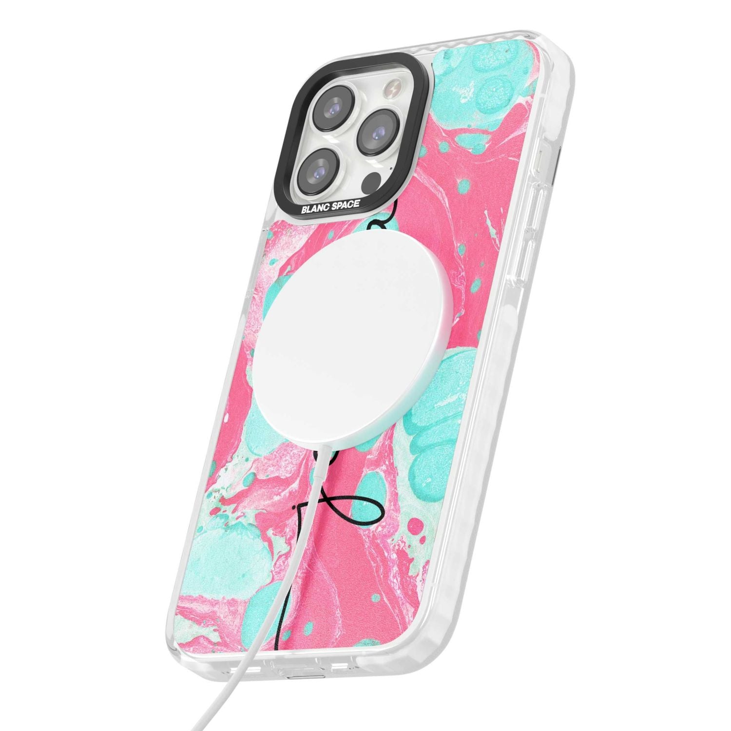 Personalised Turquoise & Pink Marbled