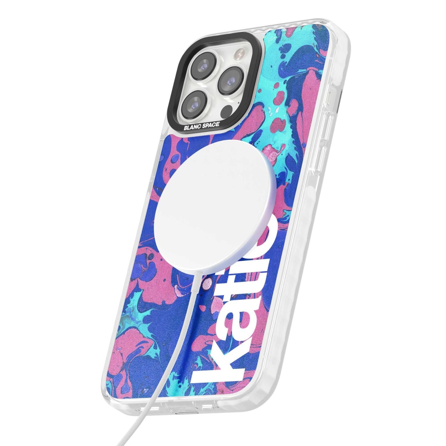 Personalised Navy & Turquoise Marbled