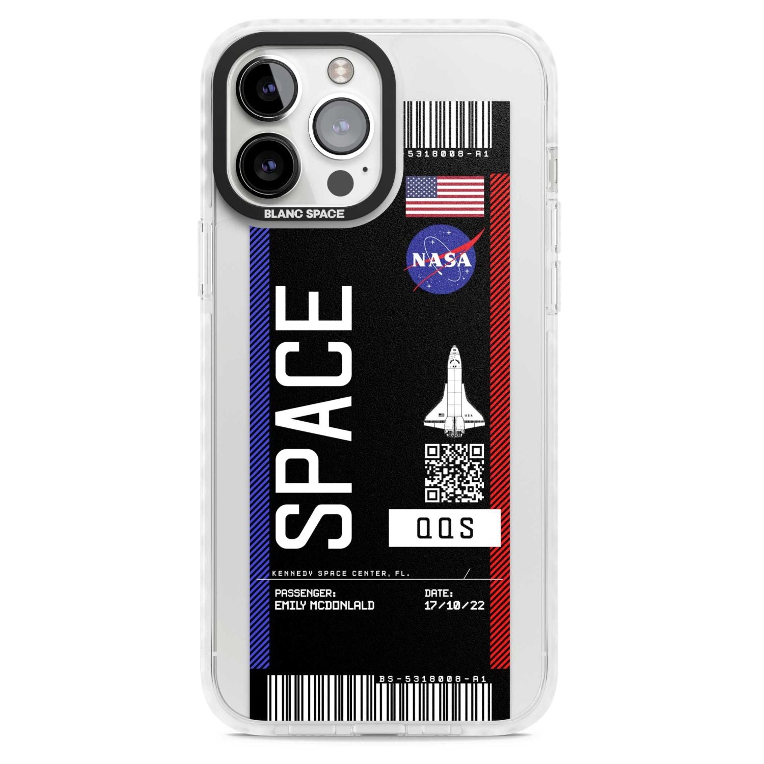 Personalised Nasa Boarding Pass (Dark)
