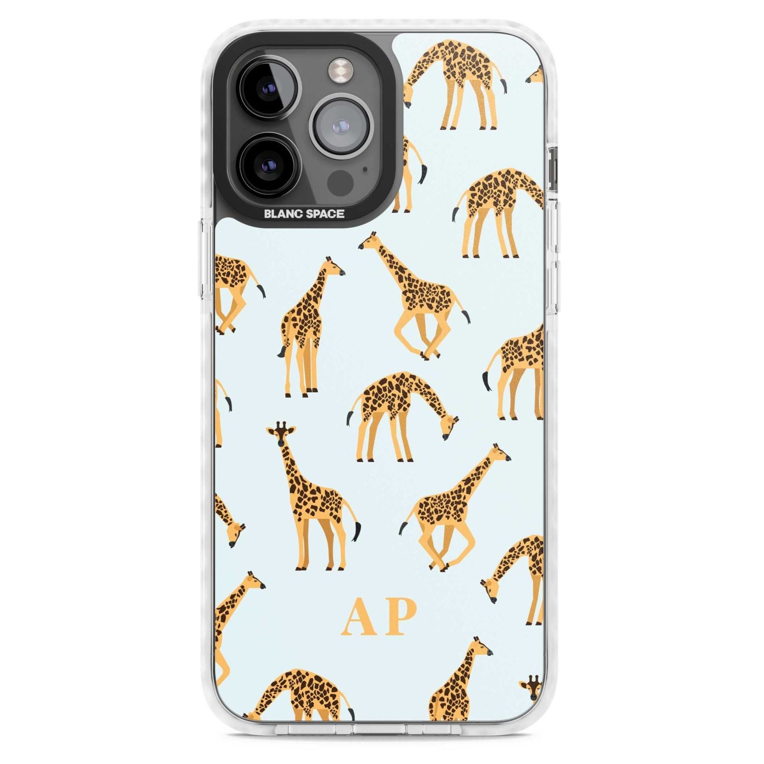 Personalised Safari Giraffe Pattern On Blue