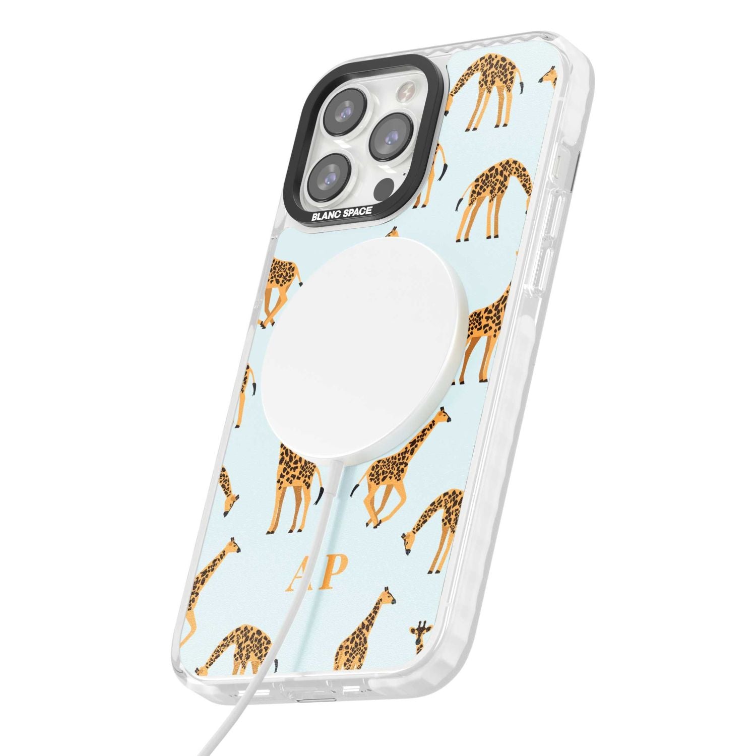 Personalised Safari Giraffe Pattern On Blue