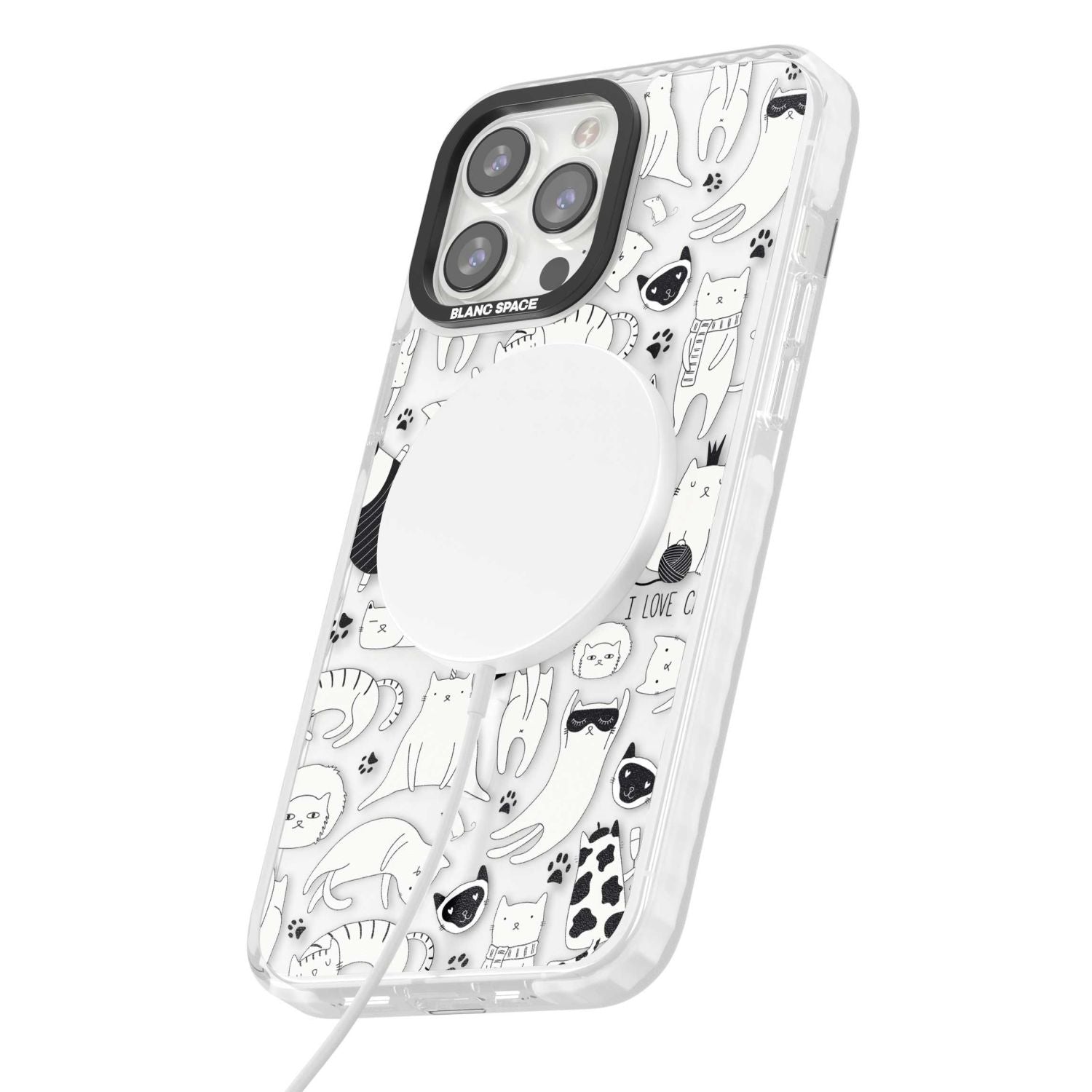 Cartoon Cat Collage Black & White