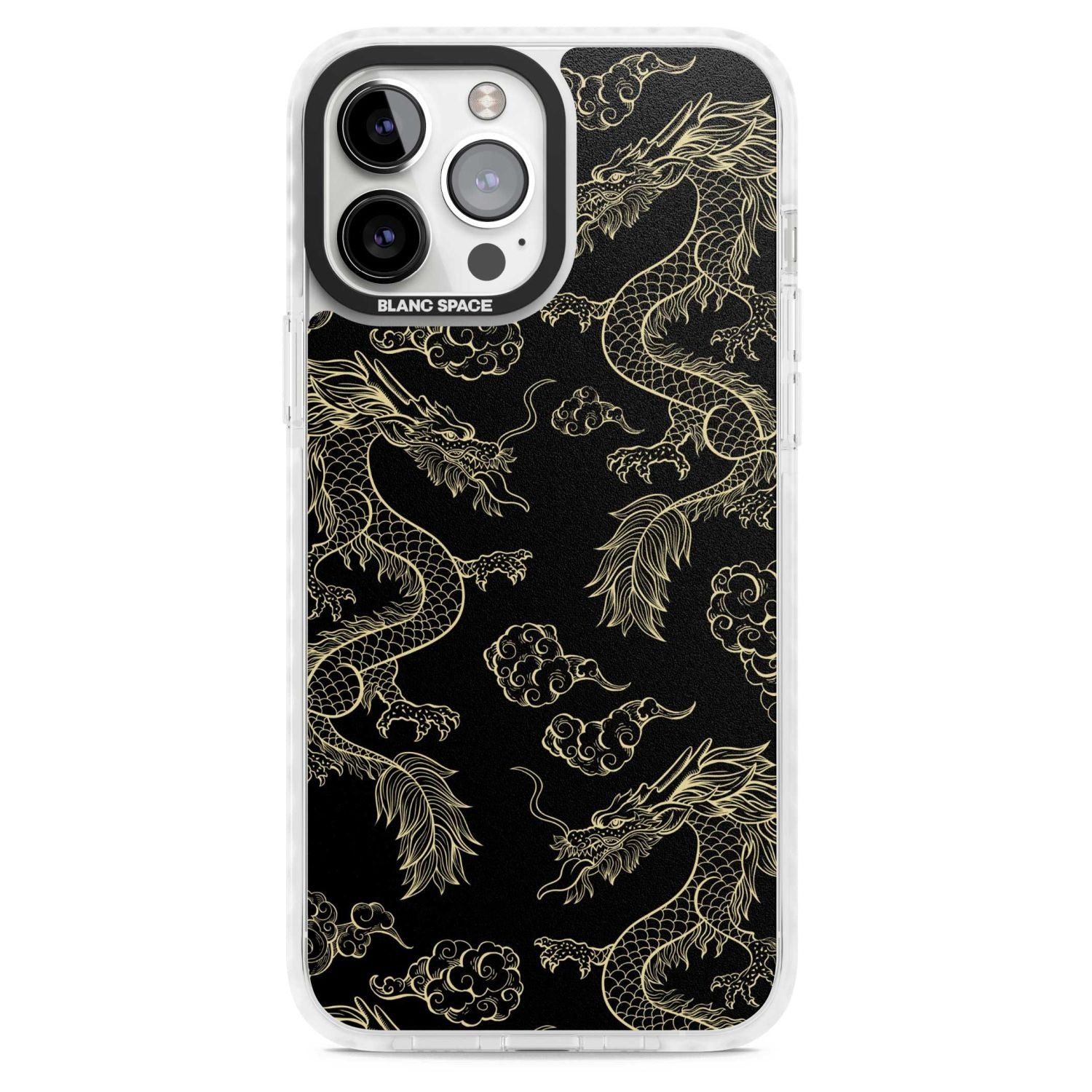 Black And Gold Dragon Pattern