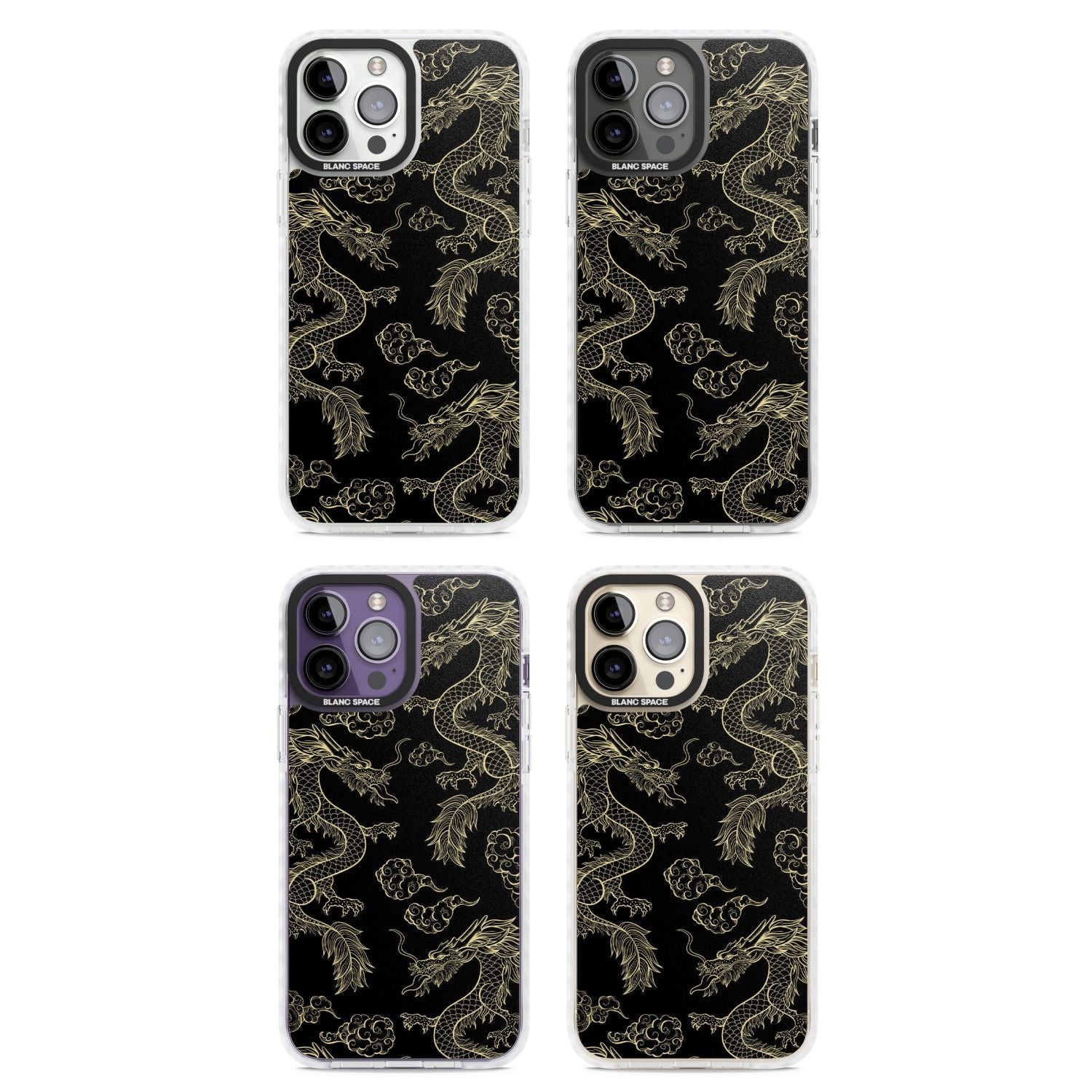 Black And Gold Dragon Pattern