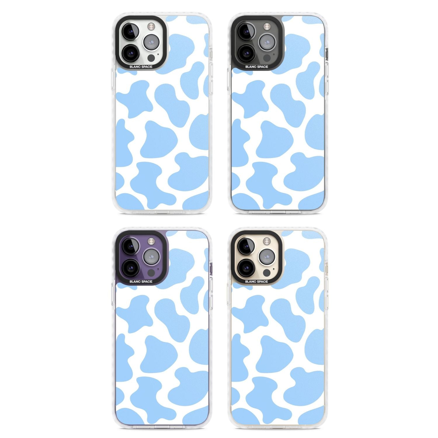 Blue And White Cow Print