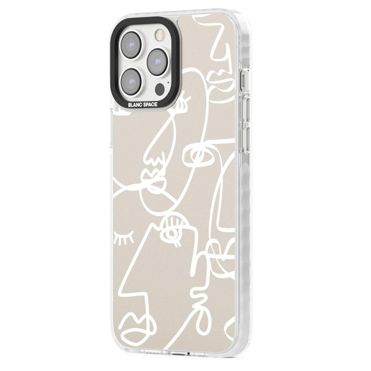 Abstract Line Art White Beige