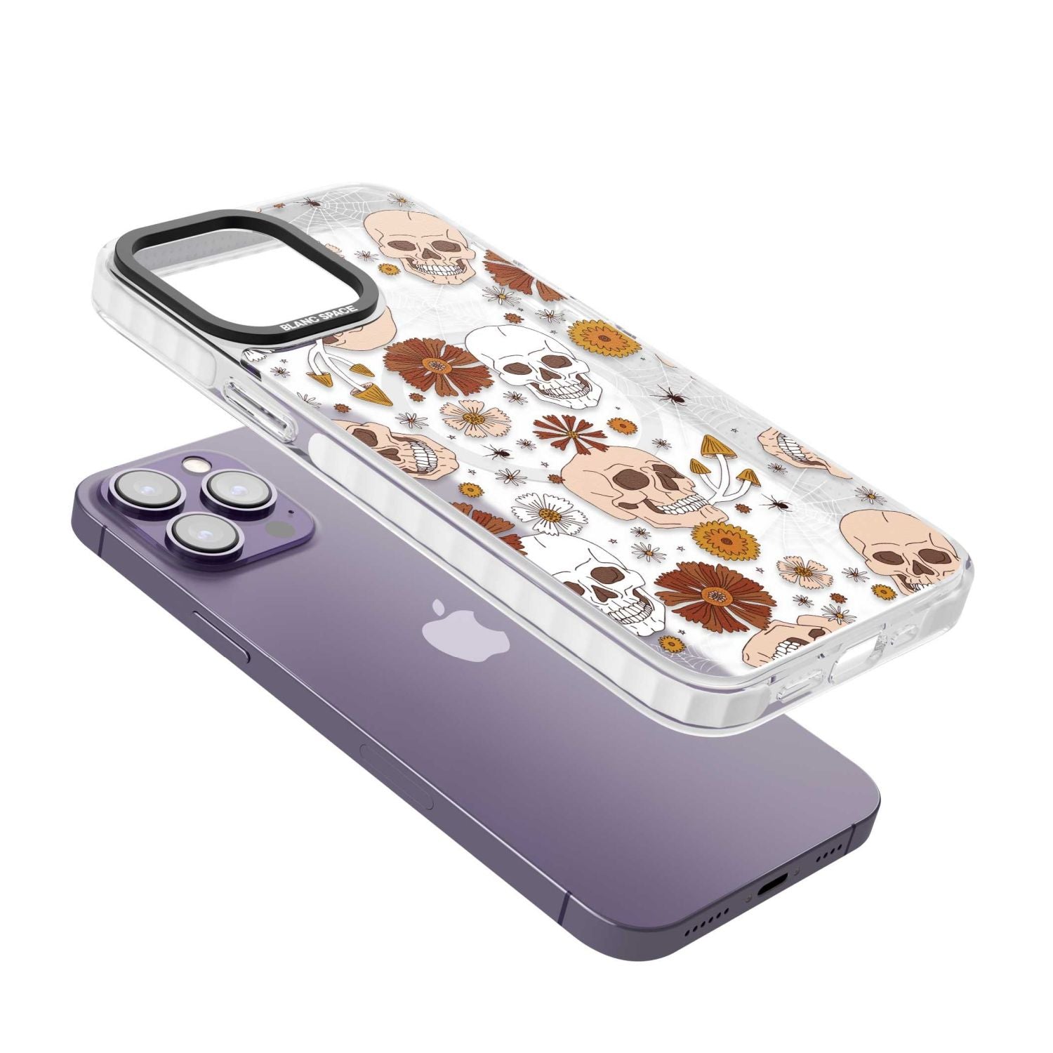 Halloween Skulls And Flowers