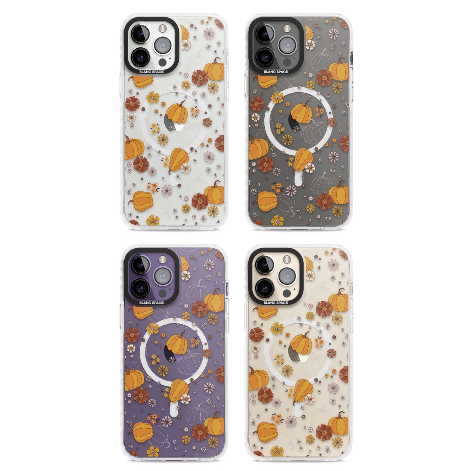 Halloween Pumpkins And Flowers