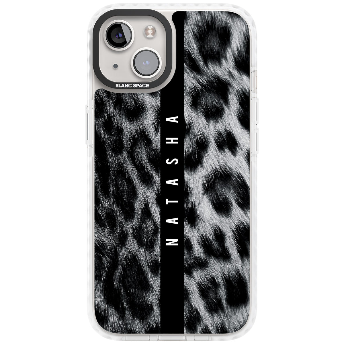 Snow Leopard iPhone 12 / 12 Pro / iPhone 13 / iPhone 14 / iPhone 14 Plus / iPhone 15 / iPhone 15 Plus Impact Clear Phone Case front