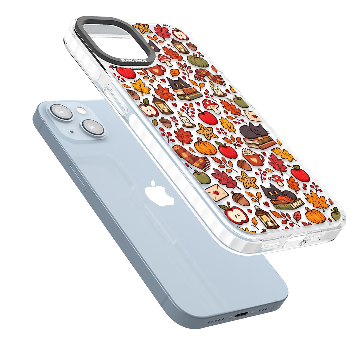 Autumn Mix iPhone 12 / 12 Pro / iPhone 13 / iPhone 14 / iPhone 14 Plus / iPhone 15 / iPhone 15 Plus Impact Clear Phone Case angled