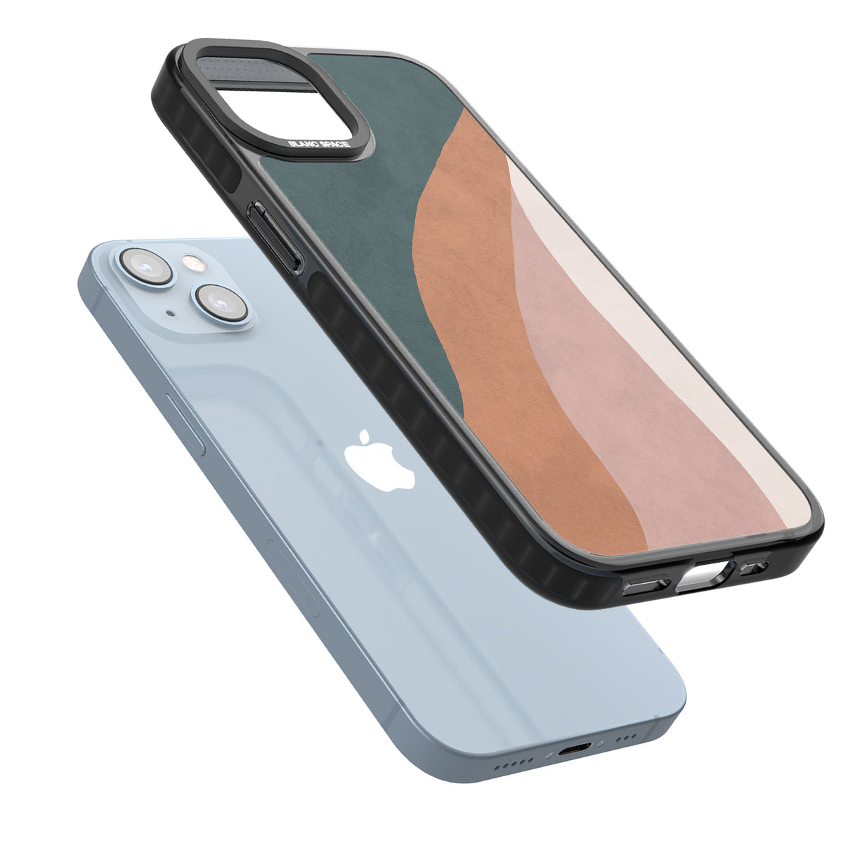 Earthwave Abstract iPhone 12 / 12 Pro / iPhone 13 / iPhone 14 / iPhone 14 Plus / iPhone 15 / iPhone 15 Plus Impact Black Phone Case angled