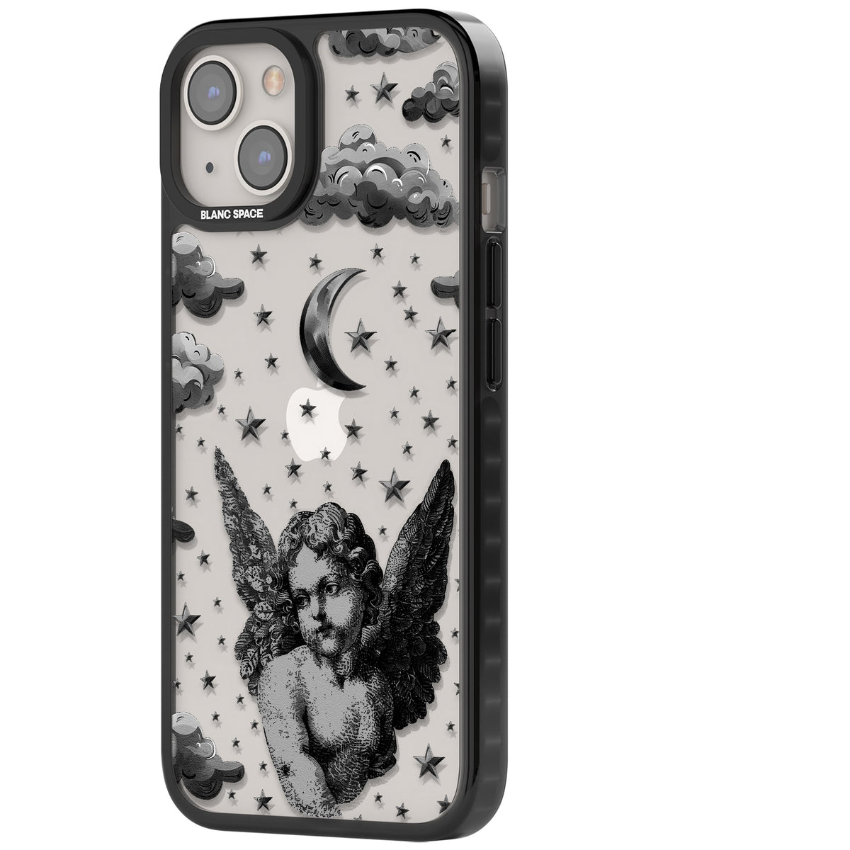 Celestial Cherub iPhone 12 / 12 Pro / iPhone 13 / iPhone 14 / iPhone 14 Plus / iPhone 15 / iPhone 15 Plus Impact Black Phone Case side
