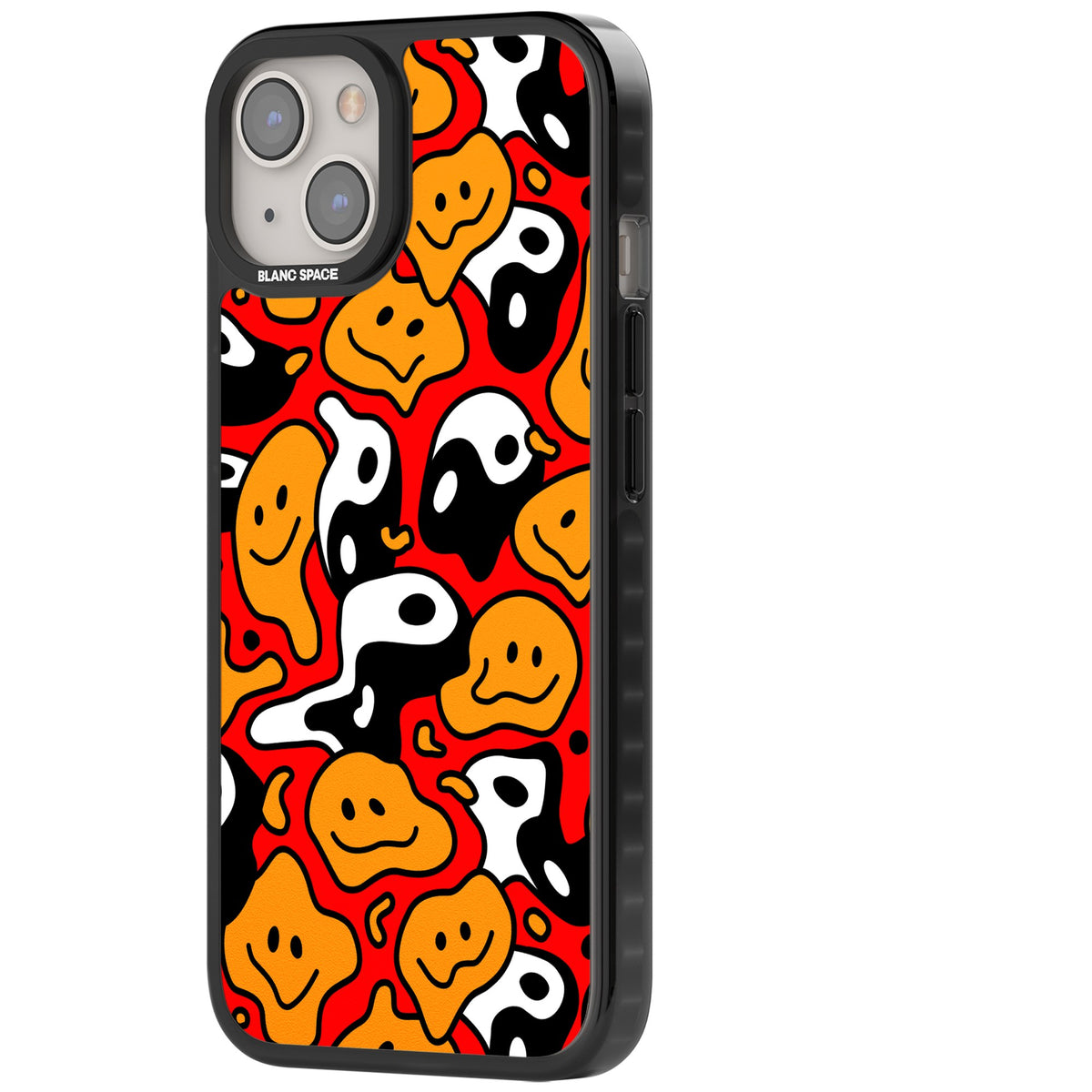 Yin Yang Acid Face iPhone 12 / 12 Pro / iPhone 13 / iPhone 14 / iPhone 14 Plus / iPhone 15 / iPhone 15 Plus Impact Black Phone Case side