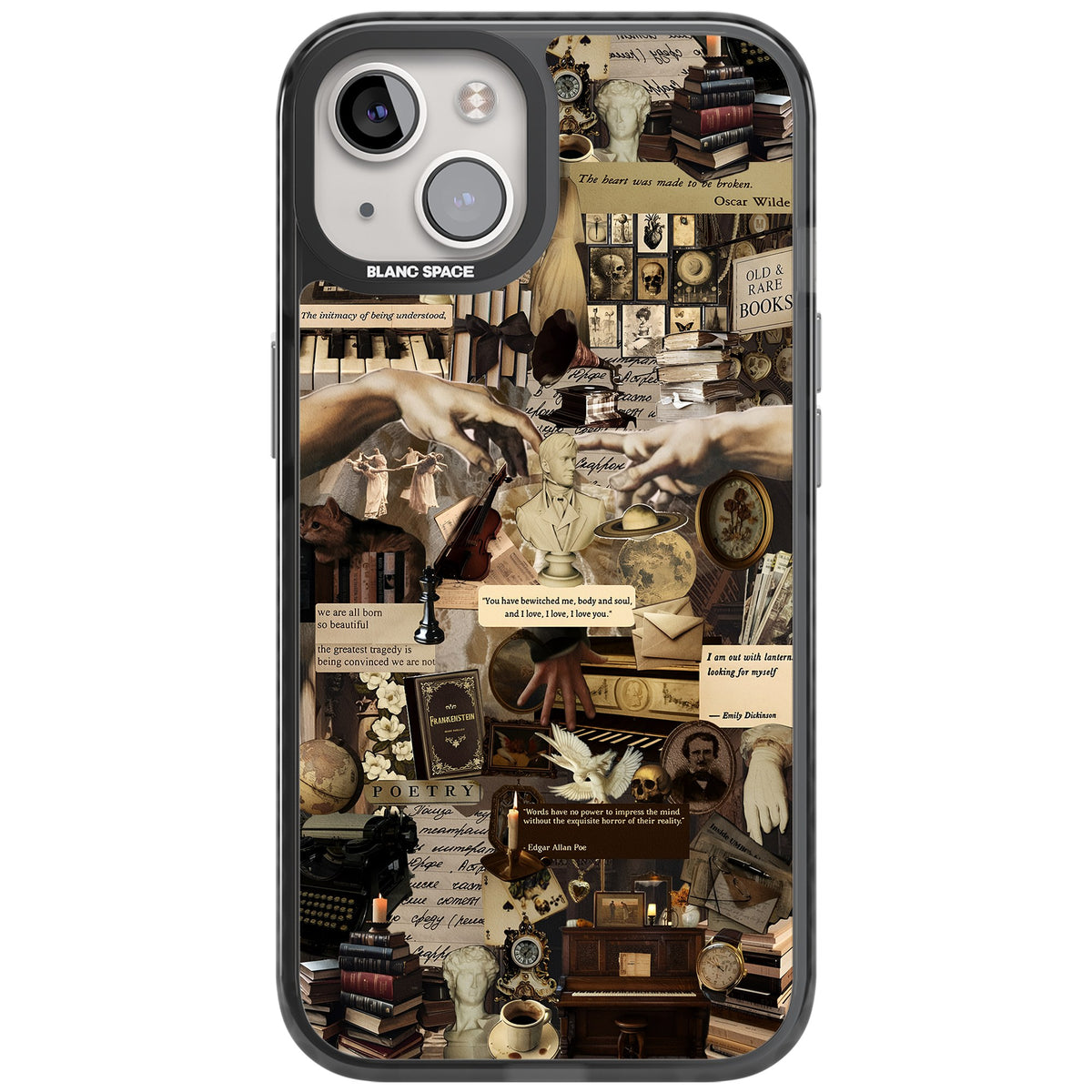 Antique Collage iPhone 12 / 12 Pro / iPhone 13 / iPhone 14 / iPhone 14 Plus / iPhone 15 / iPhone 15 Plus Impact Black Phone Case front