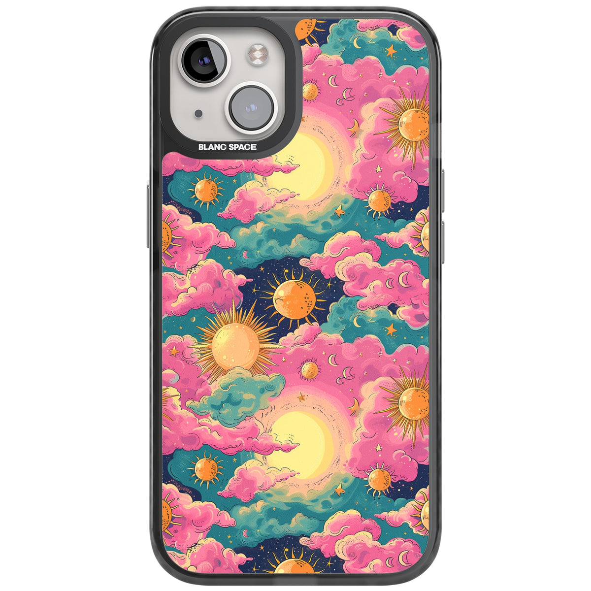 Starlight Clouds iPhone 12 / 12 Pro / iPhone 13 / iPhone 14 / iPhone 14 Plus / iPhone 15 / iPhone 15 Plus Impact Black Phone Case front