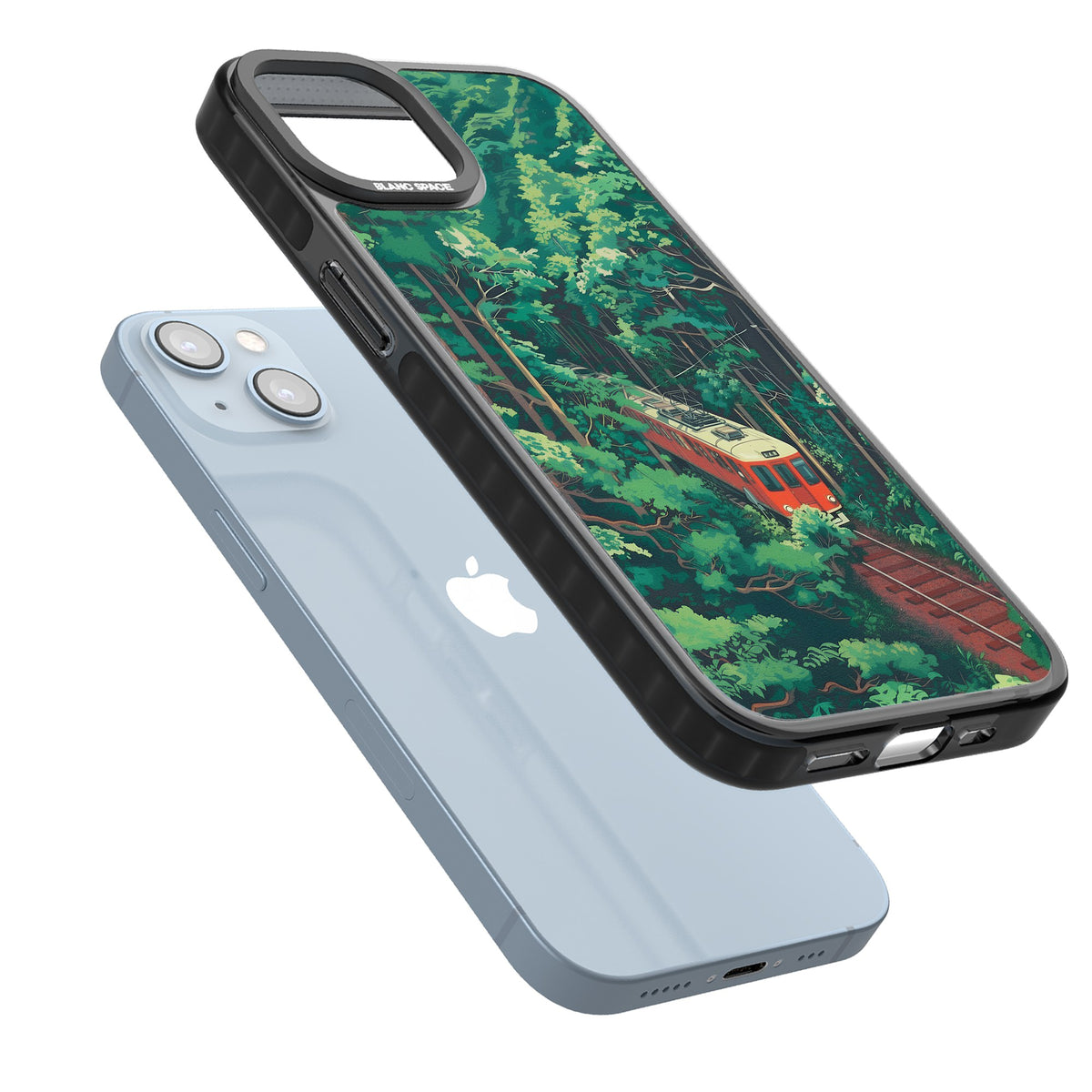 Railway In Toyama iPhone 12 / 12 Pro / iPhone 13 / iPhone 14 / iPhone 14 Plus / iPhone 15 / iPhone 15 Plus Impact Black Phone Case angled