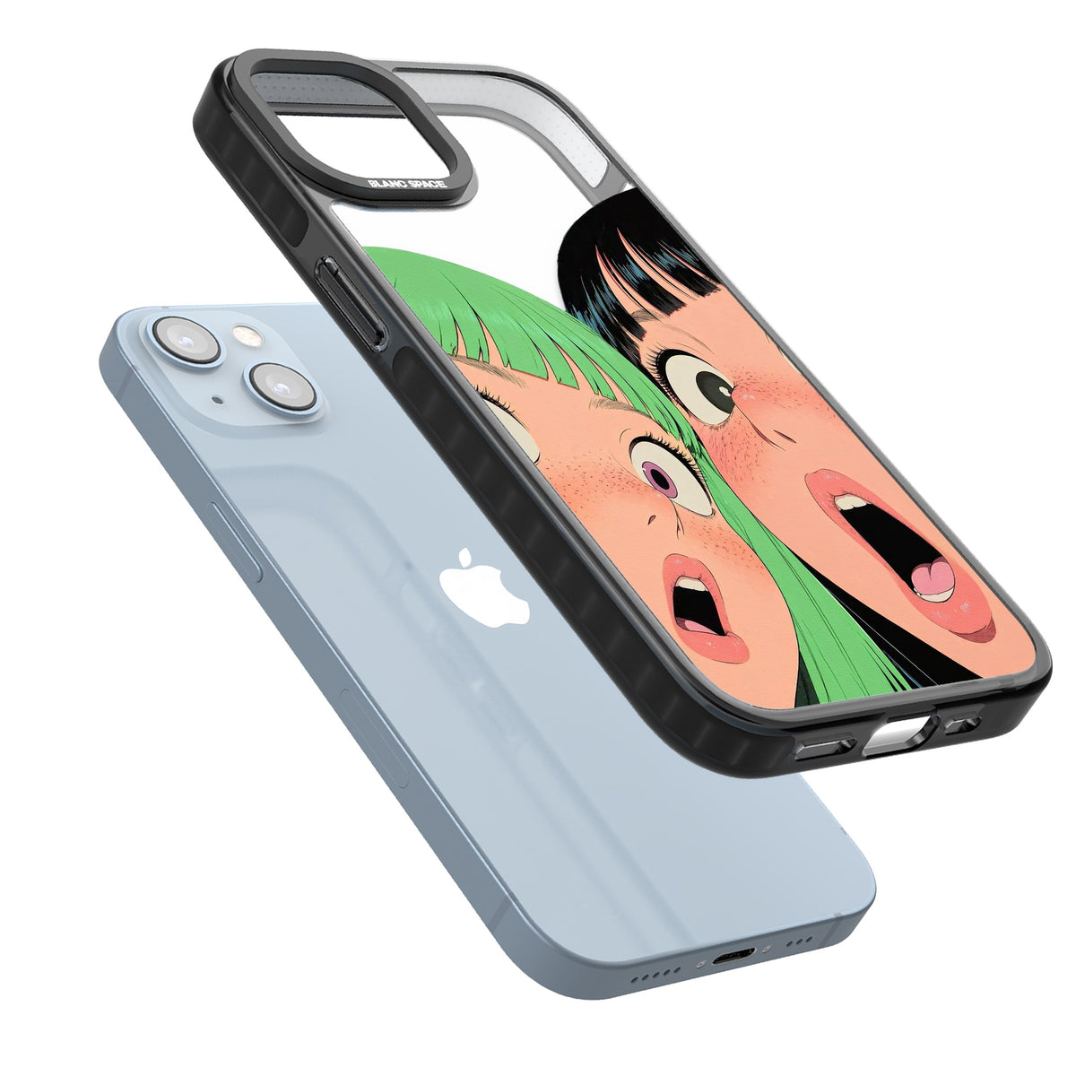 Gasp iPhone 12 / 12 Pro / iPhone 13 / iPhone 14 / iPhone 14 Plus / iPhone 15 / iPhone 15 Plus Impact Black Phone Case angled