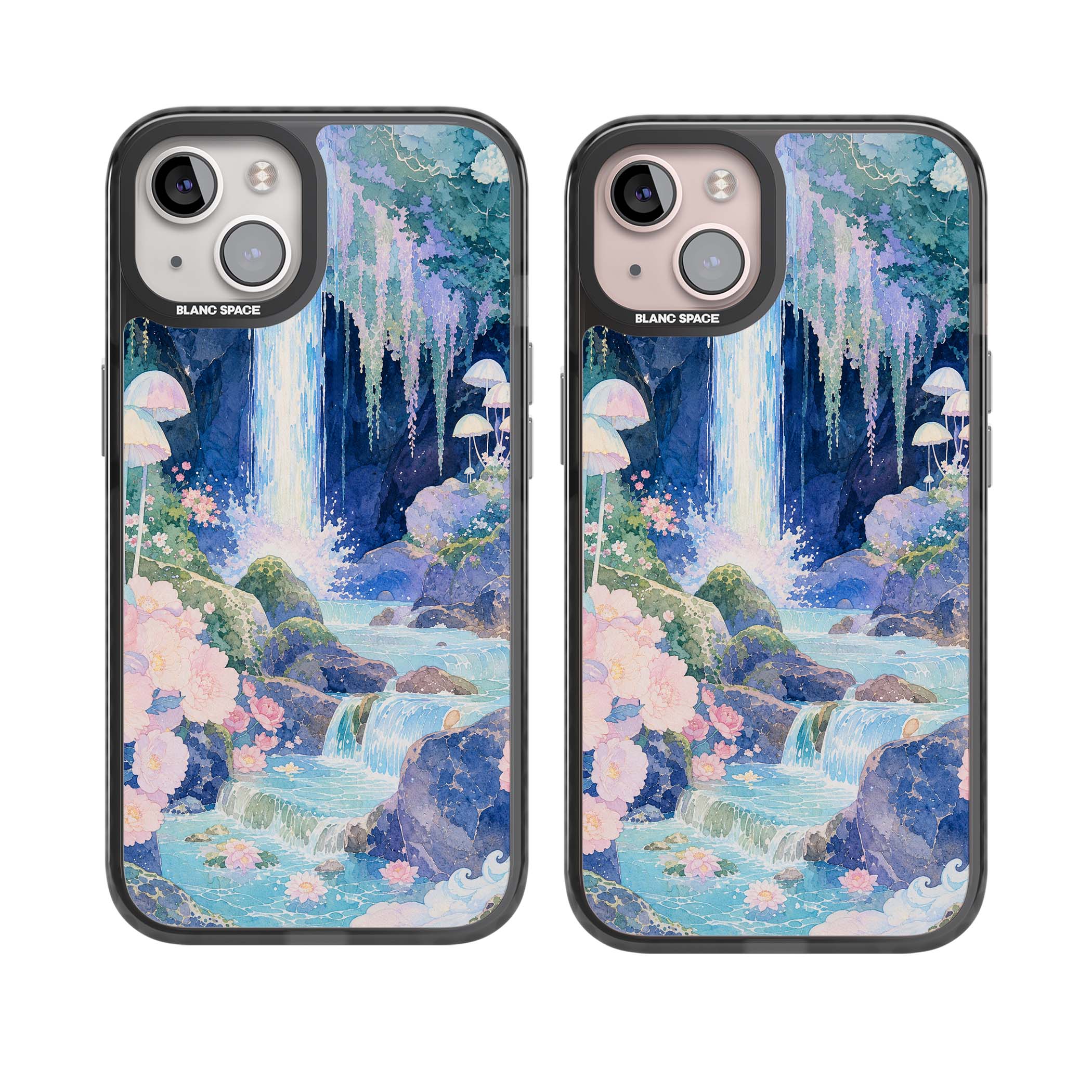 Mystic Waterfall art iPhone case | Black Impact case for iPhone 13, iPhone 14, iPhone 15