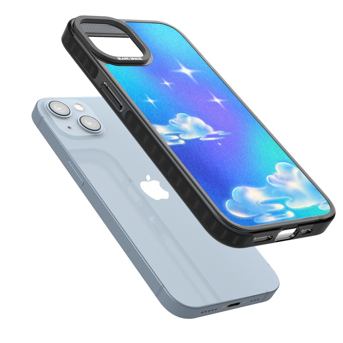 Aurora iPhone 12 / 12 Pro / iPhone 13 / iPhone 14 / iPhone 14 Plus / iPhone 15 / iPhone 15 Plus Impact Black Phone Case angled