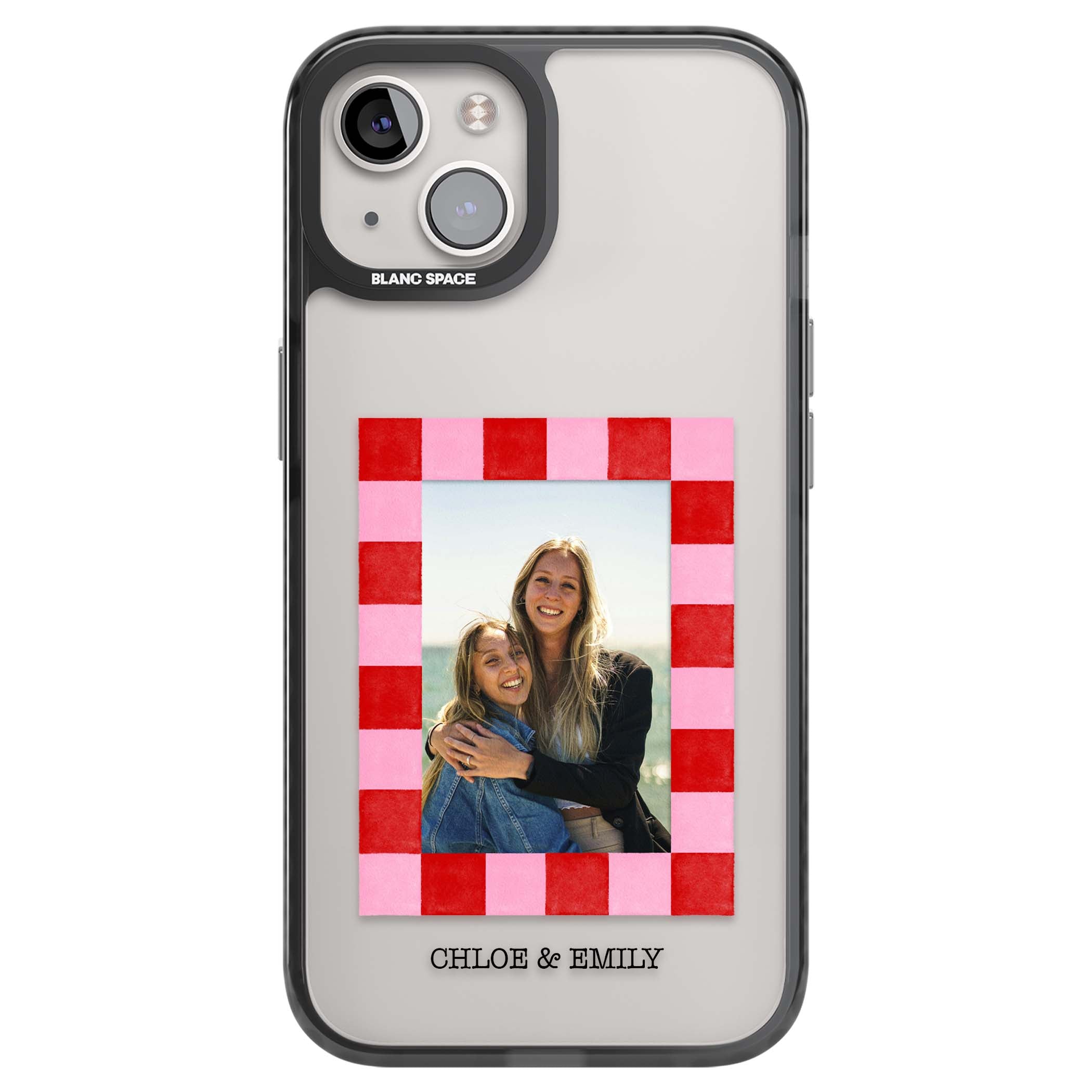 Bubblegum Check Photo for her iPhone case | Black Impact case for iPhone 13, iPhone 14, iPhone 15