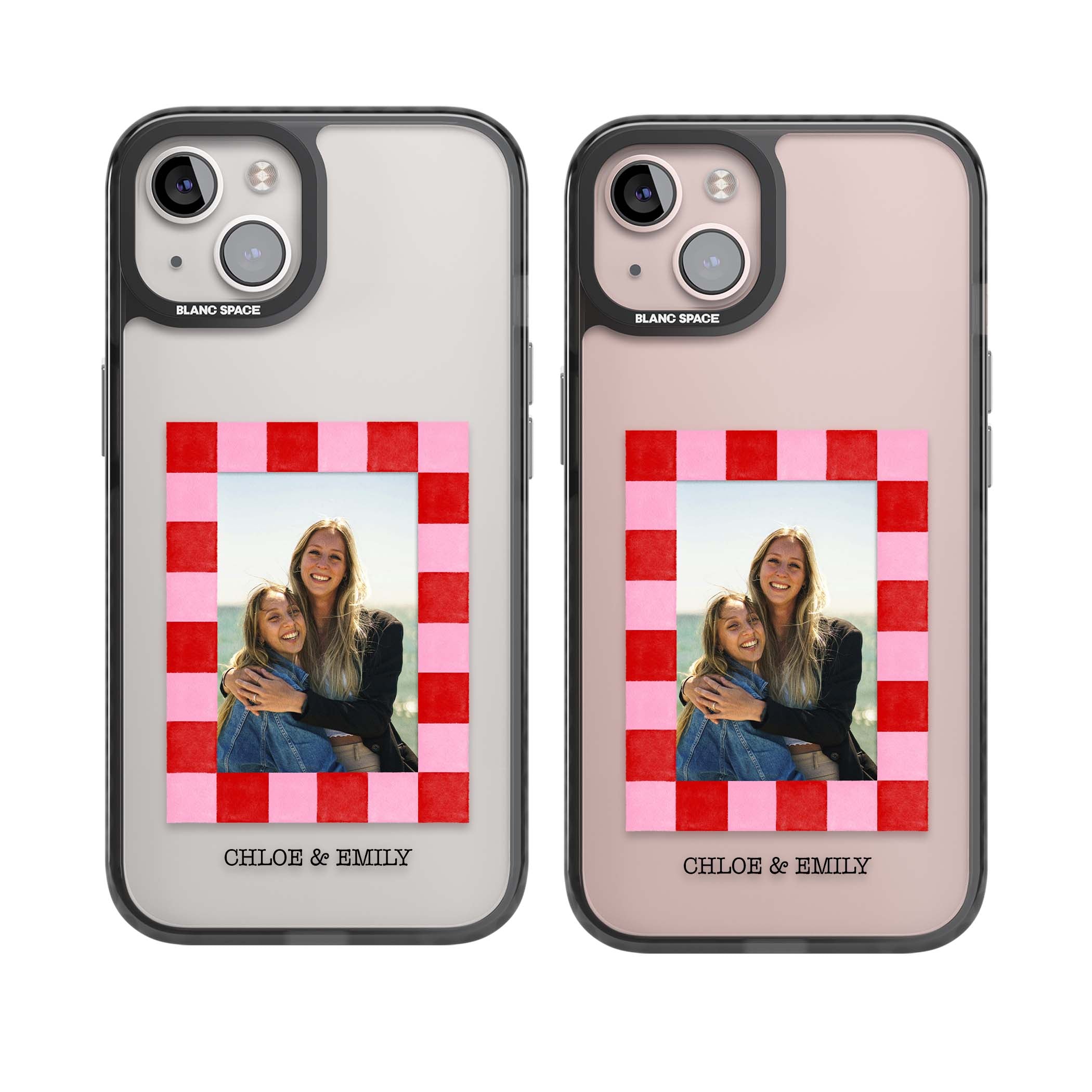 Bubblegum Check Photo for her iPhone case | Black Impact case for iPhone 13, iPhone 14, iPhone 15