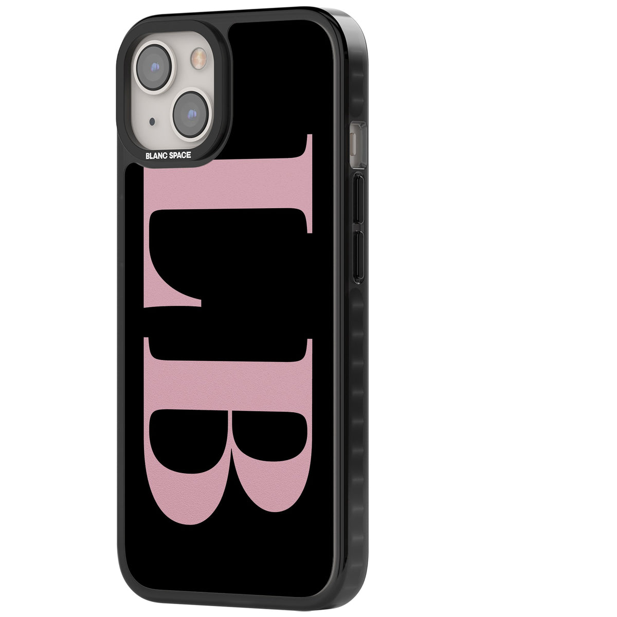 Personalised Pink & Black Letters iPhone 12 / 12 Pro / iPhone 13 / iPhone 14 / iPhone 14 Plus / iPhone 15 / iPhone 15 Plus Impact Black Phone Case side