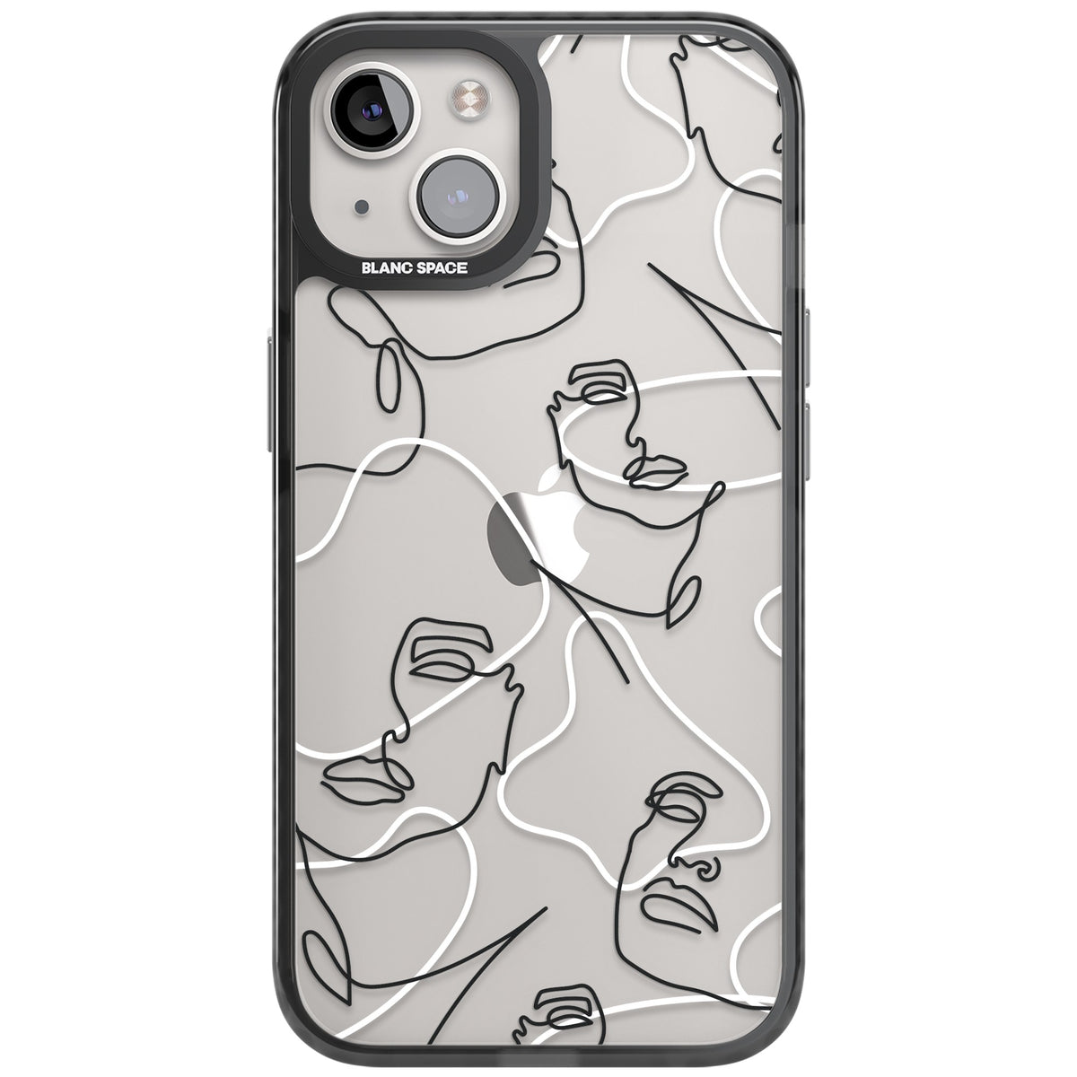 Abstract Faces iPhone 12 / 12 Pro / iPhone 13 / iPhone 14 / iPhone 14 Plus / iPhone 15 / iPhone 15 Plus Impact Black Phone Case front