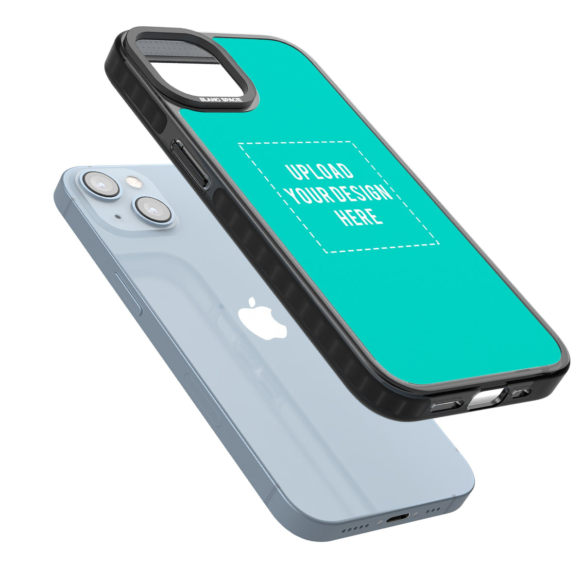 Personalised Your Own Design iPhone 12 / 12 Pro / iPhone 13 / iPhone 14 / iPhone 14 Plus / iPhone 15 / iPhone 15 Plus Impact Black Phone Case angled