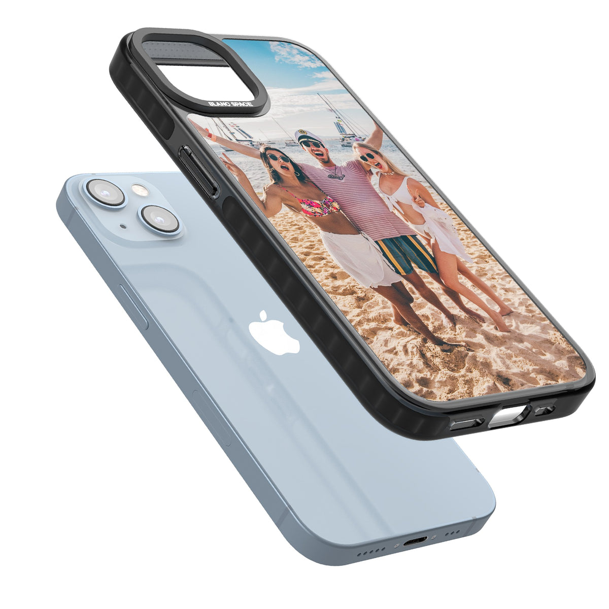 Personalised Photo iPhone 12 / 12 Pro / iPhone 13 / iPhone 14 / iPhone 14 Plus / iPhone 15 / iPhone 15 Plus Impact Black Phone Case angled